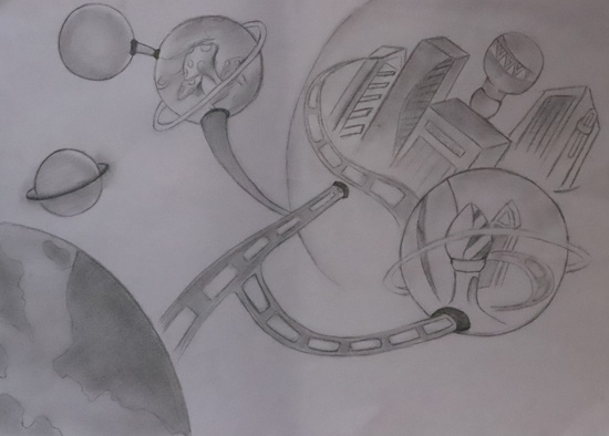 淮安曙光初中部:科学幻想画 秀出我风采