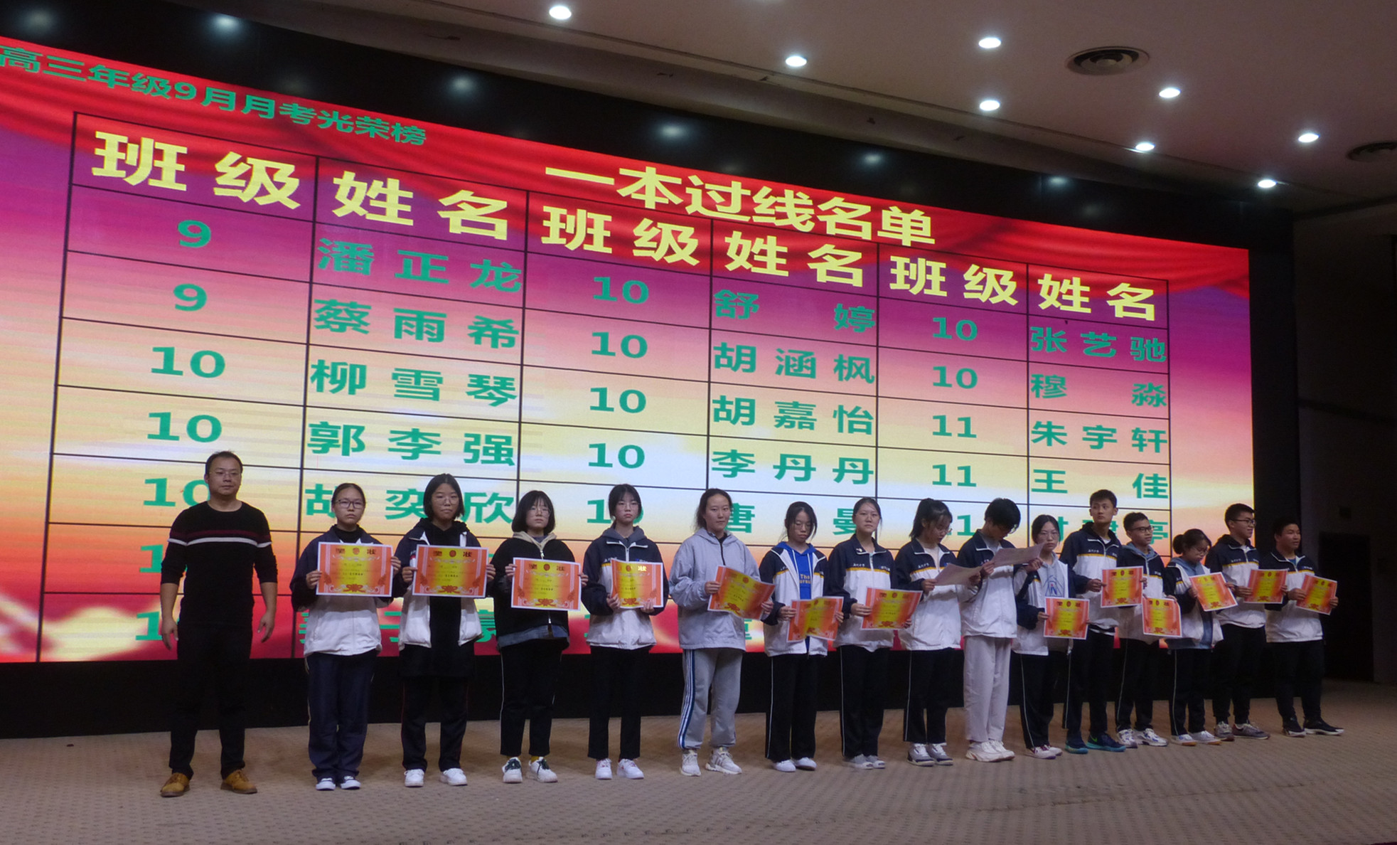 监利中学高三年级9月月考表彰大会